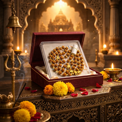 Siddh Rudraksha Mala with Gold Caps