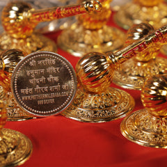 Siddh Abhimantrit Hanuman Gada + Silver Coin
