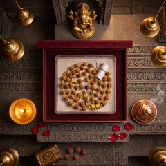 Siddh Rudraksha Mala with Gold Caps
