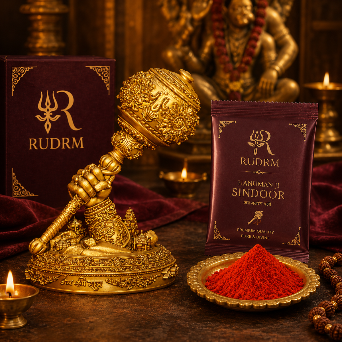 Hanuman Ji Gada + Hanumanji Sindoor Combo