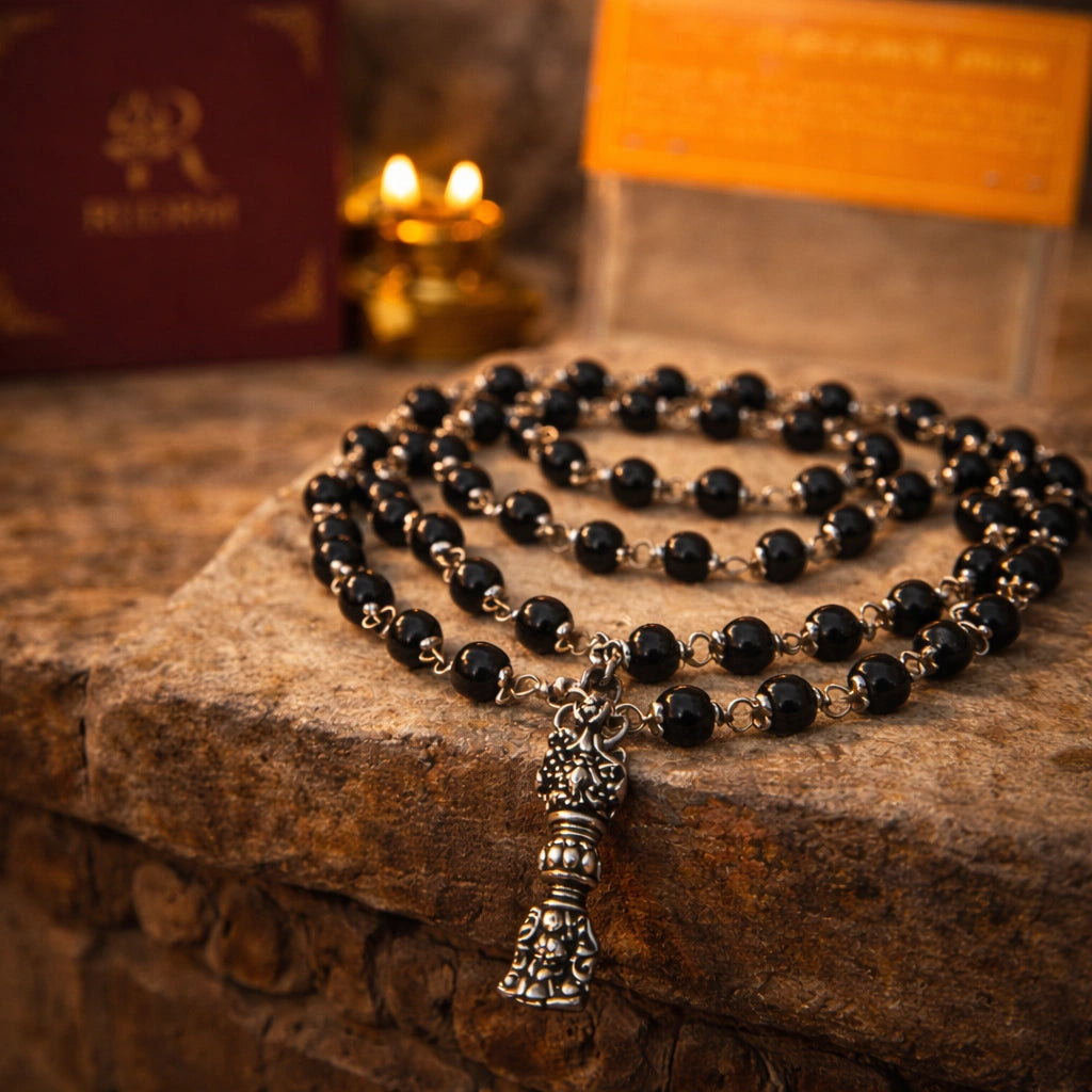 Natural Karungali Mala & Bracelet Set