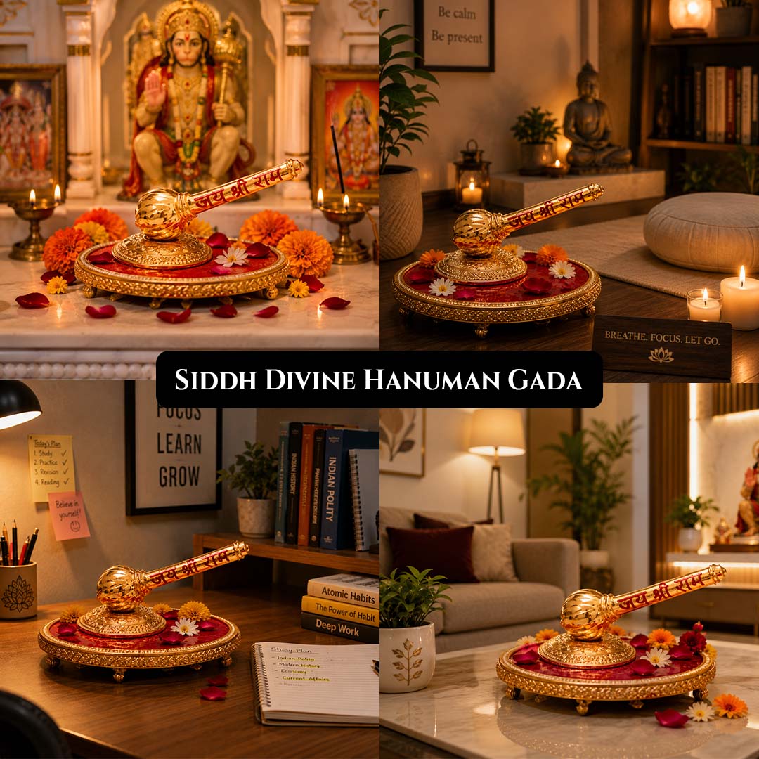 Siddh Abhimantrit Hanuman Gada + Silver Coin