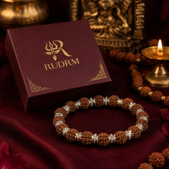 Silver Finish Rudraksha Bracelet