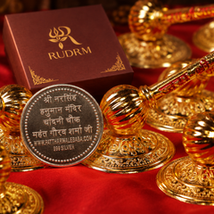 Siddh Abhimantrit Hanuman Gada + Silver Coin