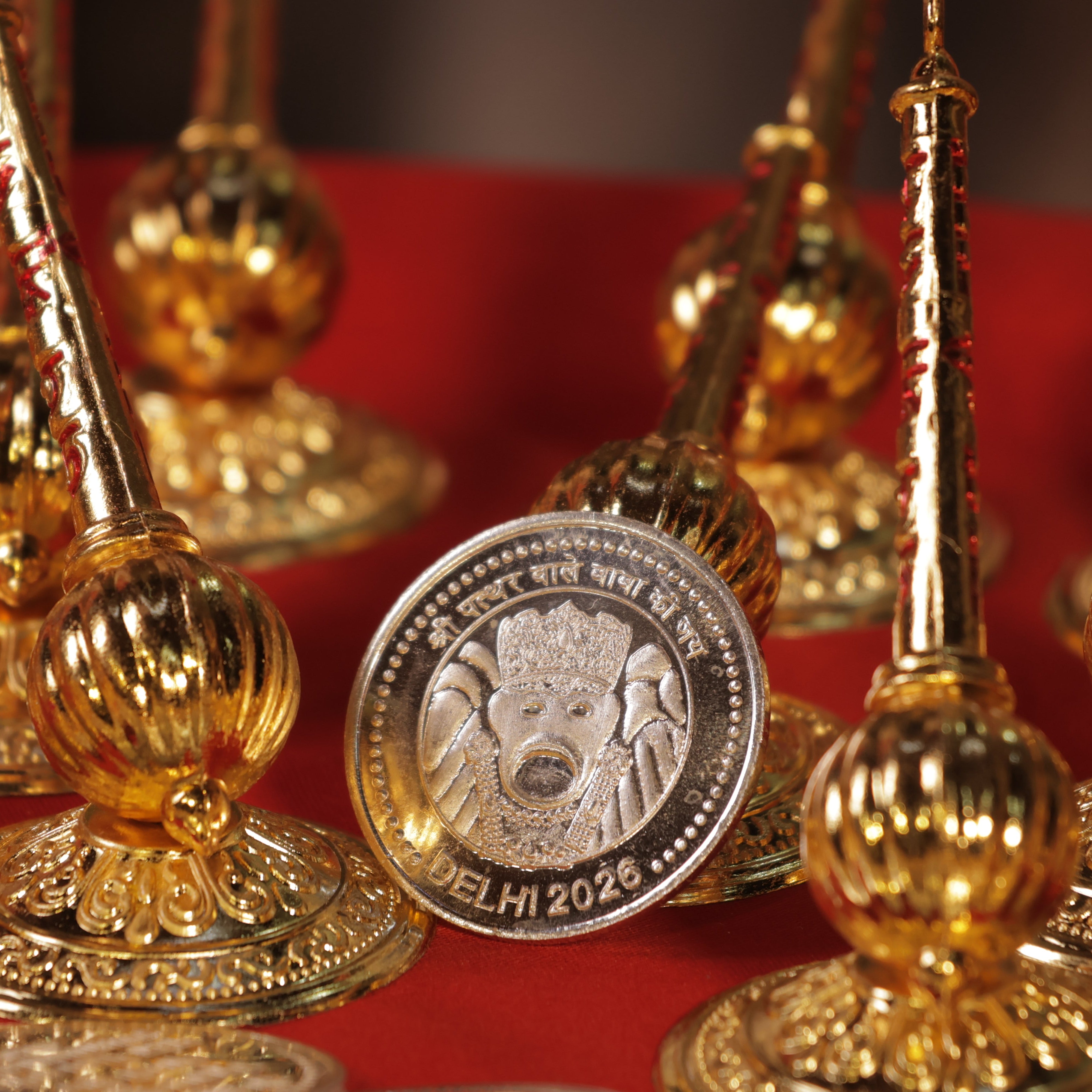 Siddh Abhimantrit Hanuman Gada + Silver Coin